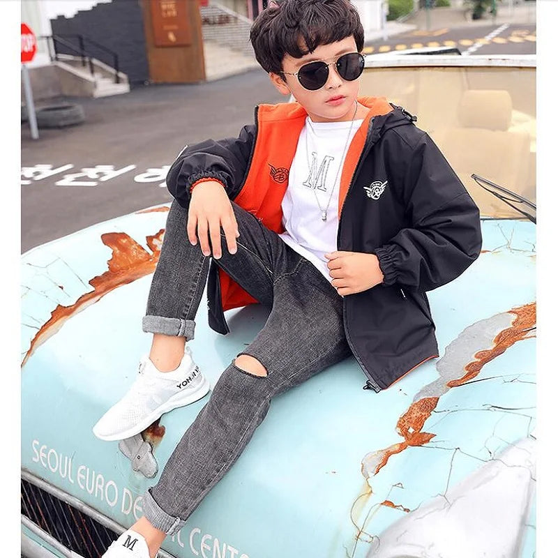 Reversible Kids' Jacket – Waterproof & Windproof – Lightweight Jacket