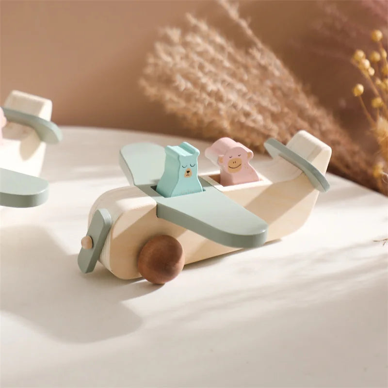 Woods™ - Promote Creativity & Motor Skills - Wooden Montessori Airplane Toy