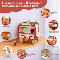 Thumbnail for BusyRide – Educational & Versatile – Wooden Montessori Activity Bus