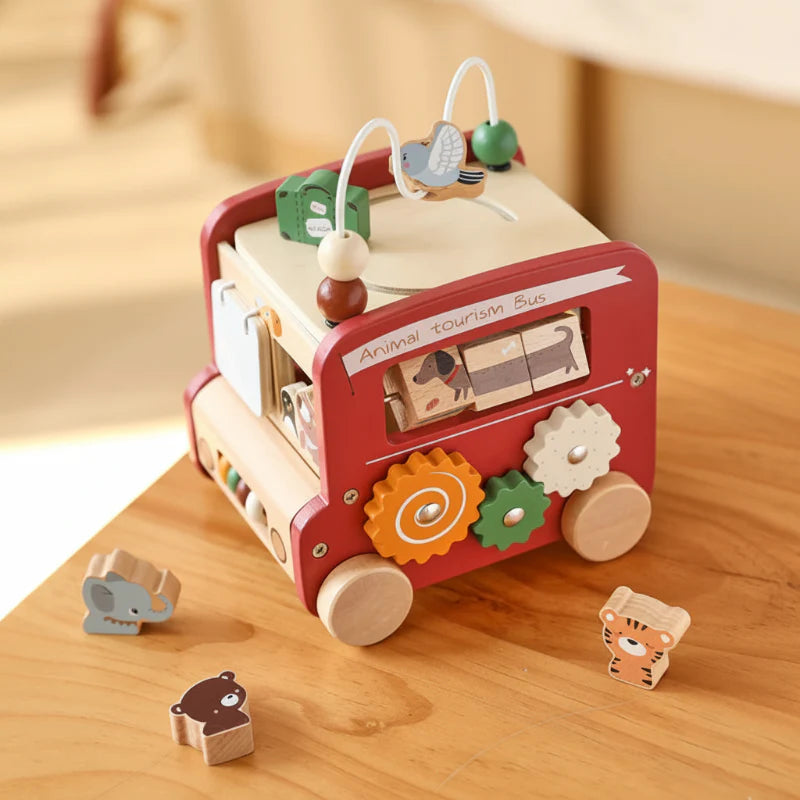 BusyRide – Educational & Versatile – Wooden Montessori Activity Bus