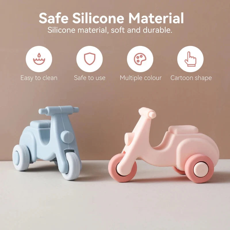 Montessori Silicone Toy Car – Safe & Teething-Friendly – Silicone Teething Toy Vehicle