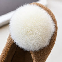 Thumbnail for SoftSteps –  Warm & Soft – Girls' Shoes with a Plush Pom-Pom