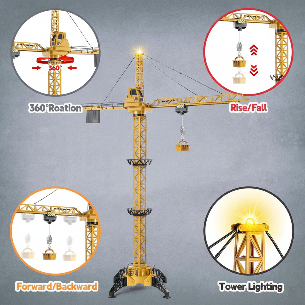 CranePro – Interactive & Realistic – RC Tower Crane Toy