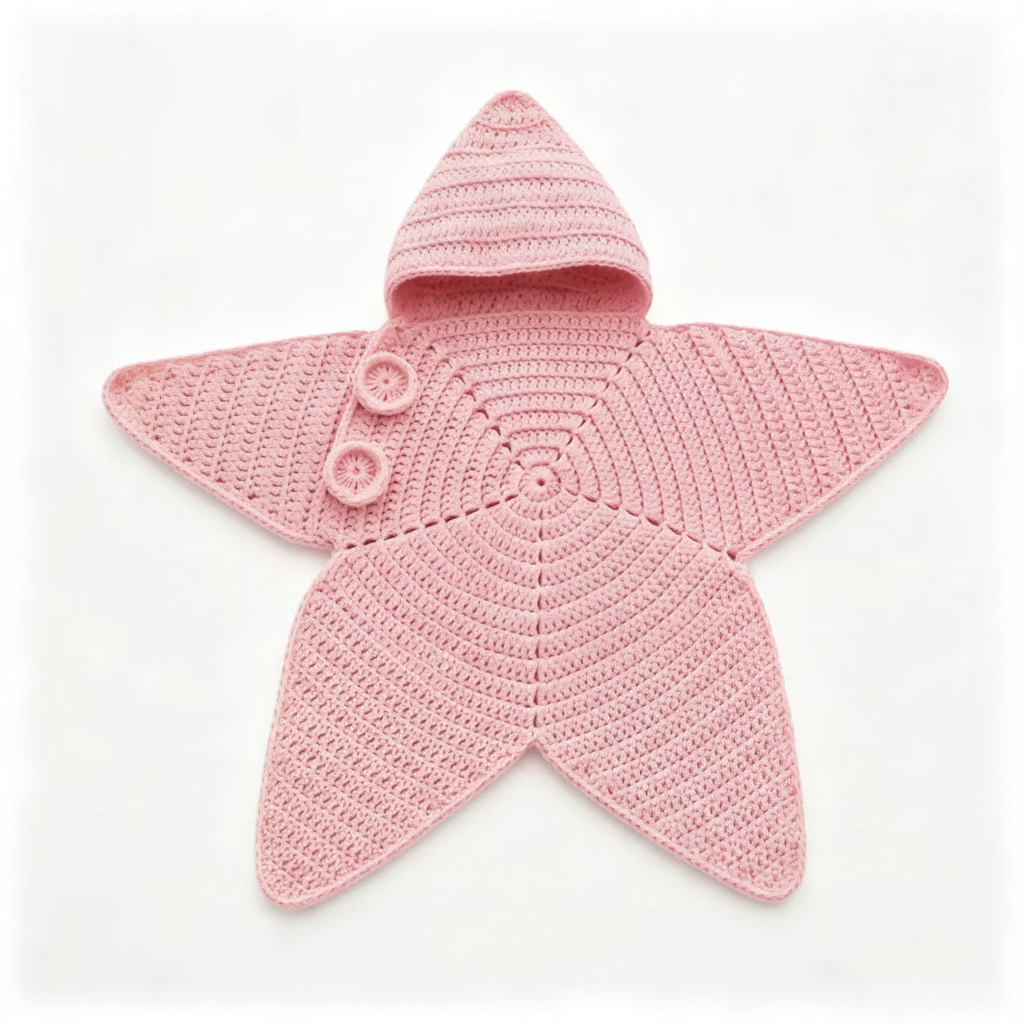 CozyStar – Soft & Handmade – Knitted Baby Jumpsuit with Star-Shaped Design