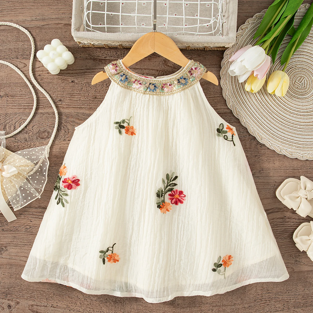 MiniFlora – Lightweight & Charming – Embroidered Dress for Toddler Girls